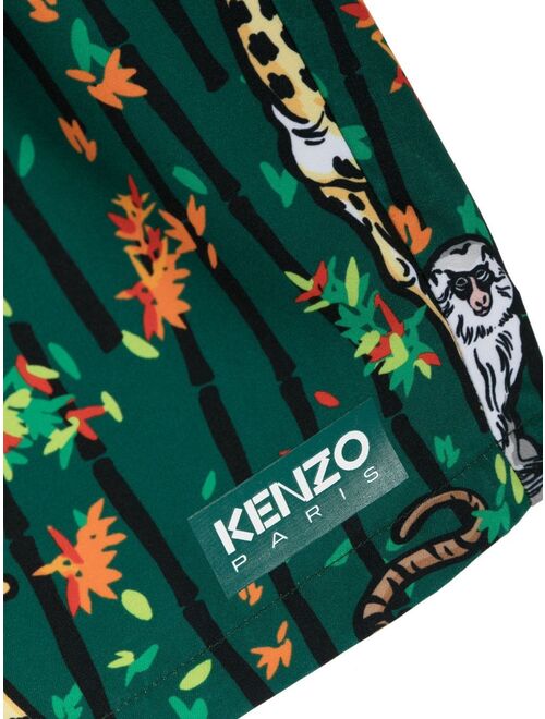 Kenzo Kids animal-print knee-length swim shorts