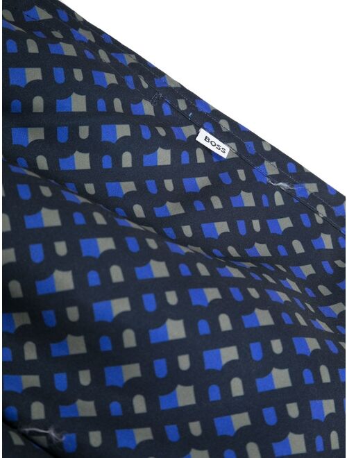 BOSS Kidswear monogram-print swim shorts