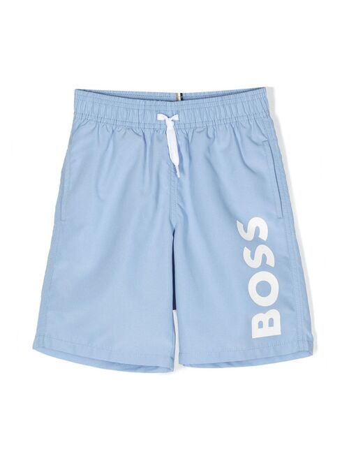 BOSS Kidswear logo-print swim shorts