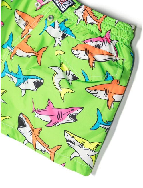 MC2 Saint Barth Kids shark-print swim shorts