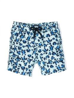 Kids leopard-print swim shorts