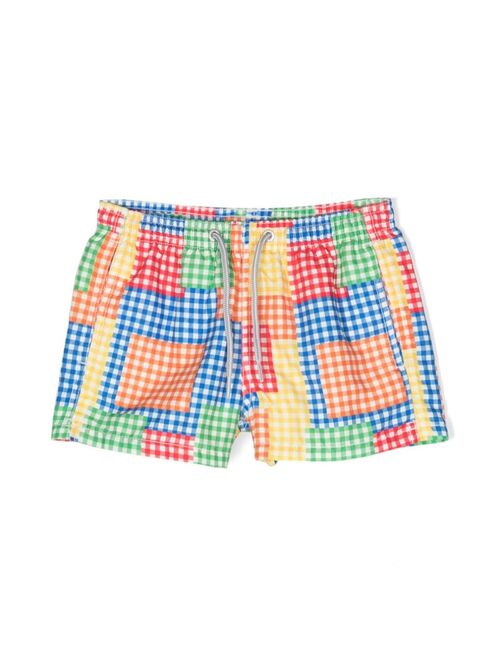 MC2 Saint Barth Kids check-pattern-print swim trunks