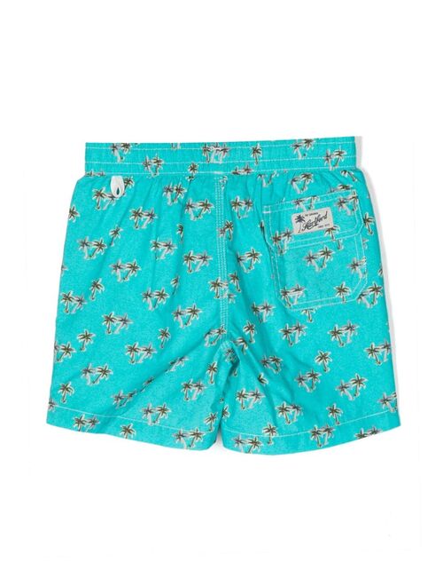 Hartford Kids palm tree-print swim shorts