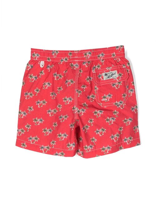 Hartford Kids palm tree-print swim shorts