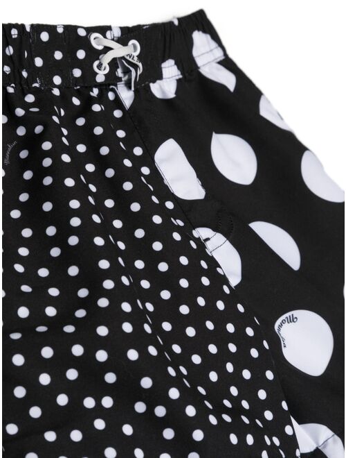 Monnalisa polka-dot drawstring swim shorts