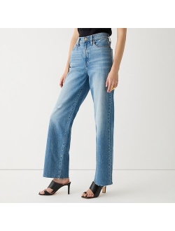 Full-length slim wide-leg jean in Tea Time wash