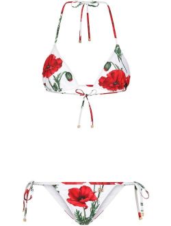 floral-print triangle bikini