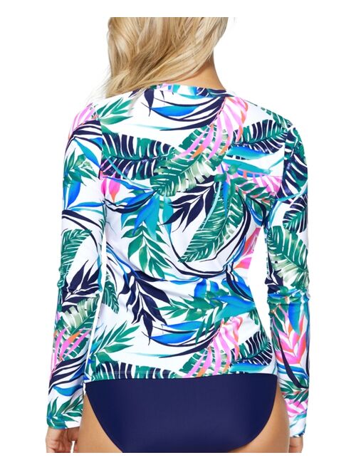 ISLAND ESCAPE Women's Half-Zip Rashguard, Created for Macy's