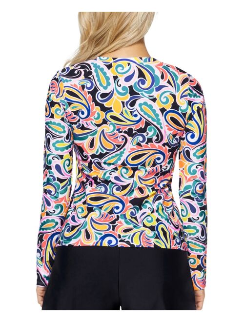 ISLAND ESCAPE Women's Half-Zip Rashguard, Created for Macy's