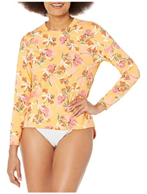 ROXY Juniors' Sea Skippin Printed Long-Sleeve Rash Guard