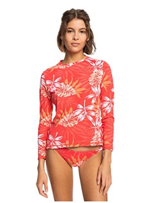 ROXY Juniors' Sea Skippin Printed Long-Sleeve Rash Guard