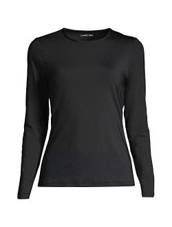 Women's Crew Neck Long Sleeve Rash Guard UPF 50 Sun Protection Modest Swim Tee Print