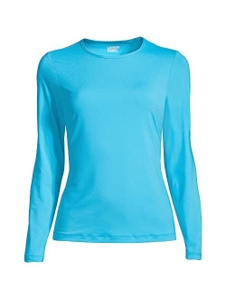 Women's Crew Neck Long Sleeve Rash Guard UPF 50 Sun Protection Modest Swim Tee Print