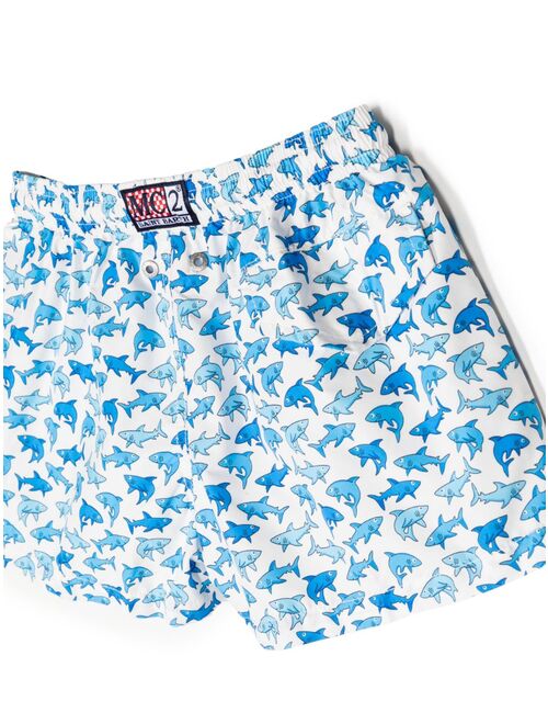 MC2 Saint Barth Kids shark-print drawstring swim shorts