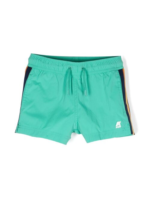 K Way Kids stripe-detailing swim shorts