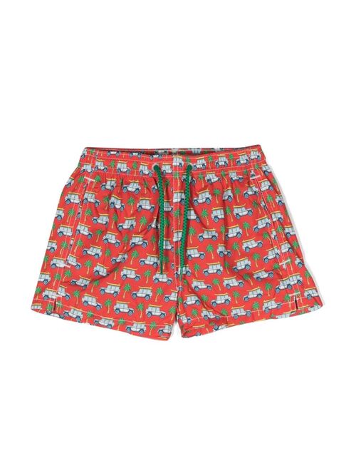 MC2 Saint Barth Kids graphic-print drawstring swim shorts