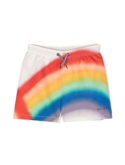 rainbow-print swim shorts