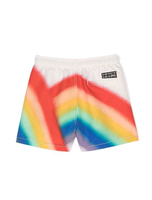 Molo rainbow-print swim shorts