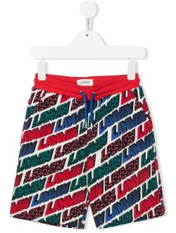 Lanvin Enfant logo pattern shorts