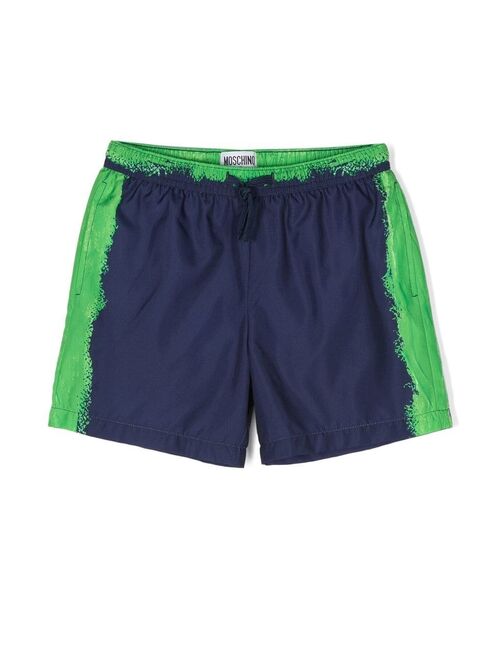 Moschino Kids logo-print swim shorts