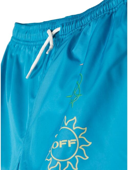 Off-White Kids Elements drawstring swim shorts