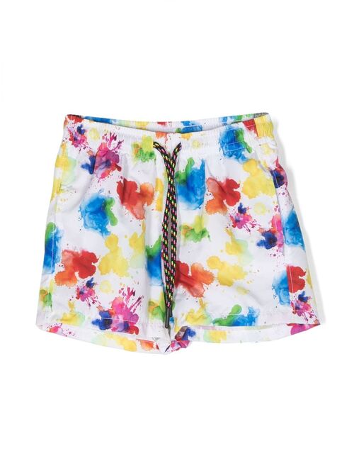 Nos Beachwear graphic-print drawstring swim shorts