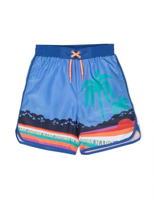 Marc Jacobs Kids illustration-print drawstring swim shorts