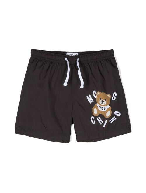 Moschino Kids logo-print swim shorts