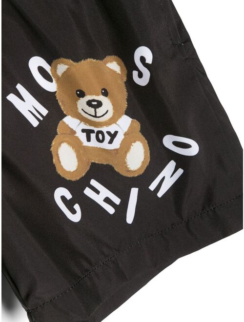 Moschino Kids logo-print swim shorts