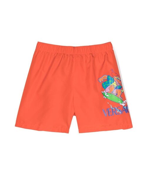 Versace Kids crocodile-print shorts