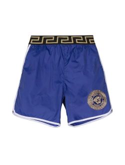 Kids Greca-waistband detail swim shorts