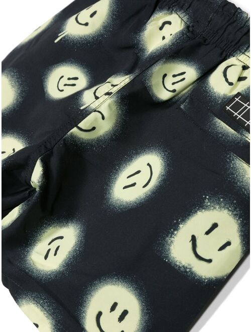 Molo Niko smiley face-print swim shorts