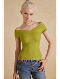 Shannen Ribbed V-Neck Top