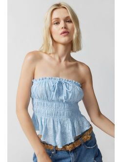 Amie Ruched & Ruffled Strapless Top