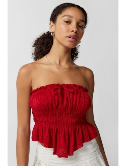 Amie Ruched & Ruffled Strapless Top