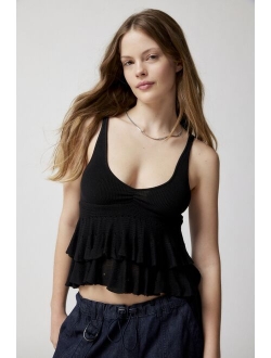 UO Callie Ruffle Sweater Tank Top