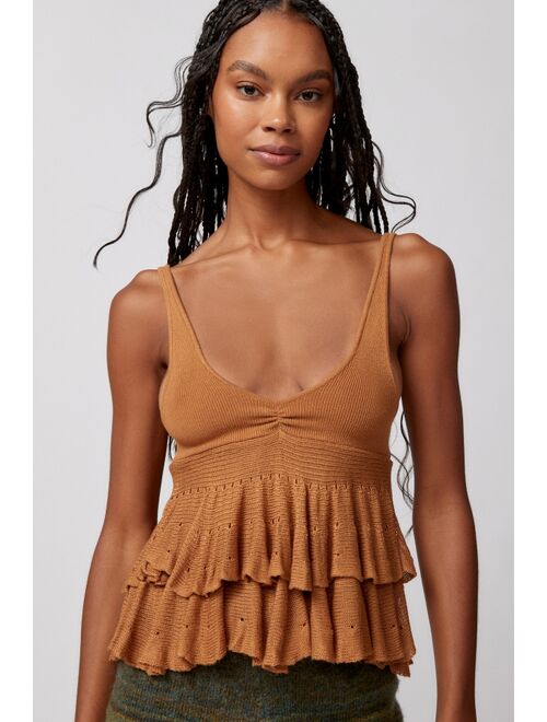 Urban Outfitters UO Callie Ruffle Sweater Tank Top