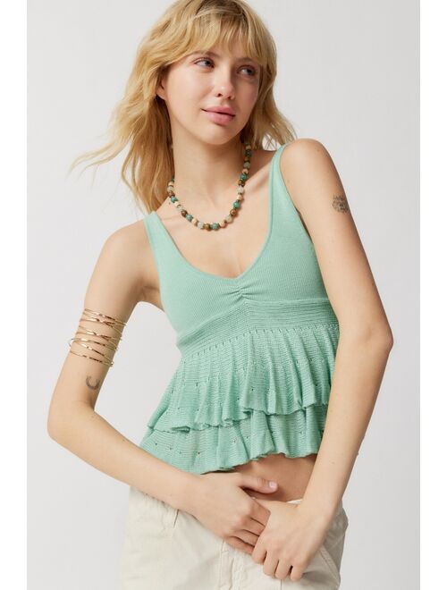 Urban Outfitters UO Callie Ruffle Sweater Tank Top