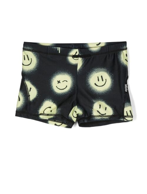 Molo smiley-face-print swim trunks