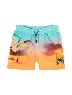 graphic-print swim shorts