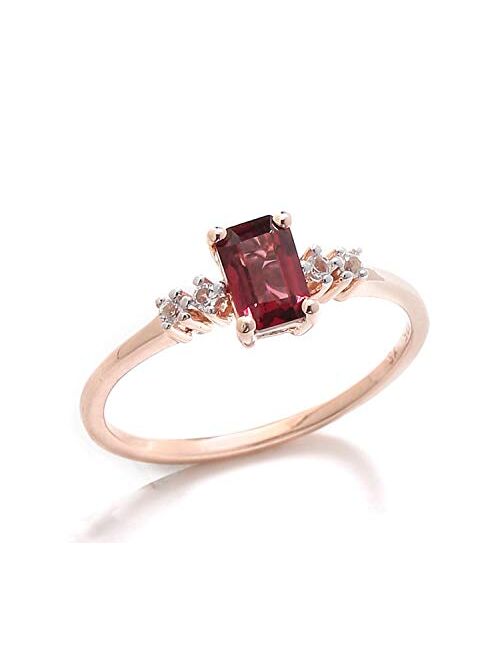 YoTreasure 0.86 ct. t.w Rhodolite Garnet & White Topaz 10kt Rose Gold Engagement Ring