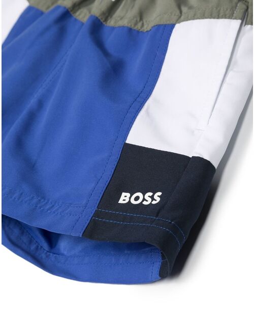 BOSS Kidswear colourblock swim shorts