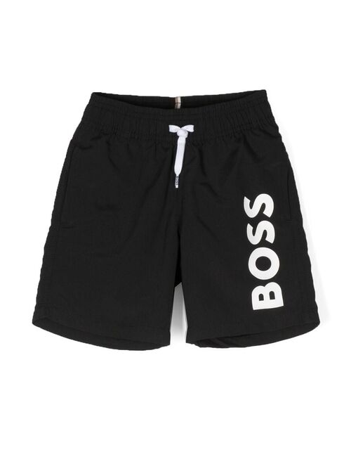 BOSS Kidswear logo-print swim shorts