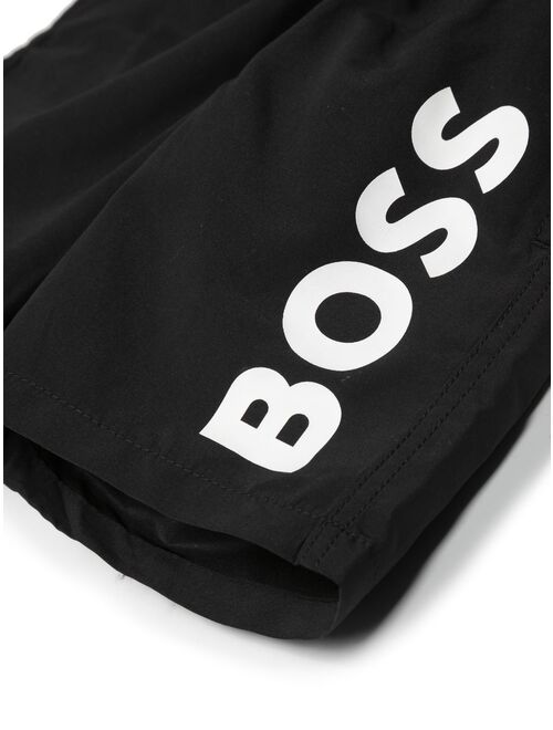 BOSS Kidswear logo-print swim shorts