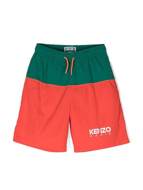 Kenzo Kids logo-print swimming trunks