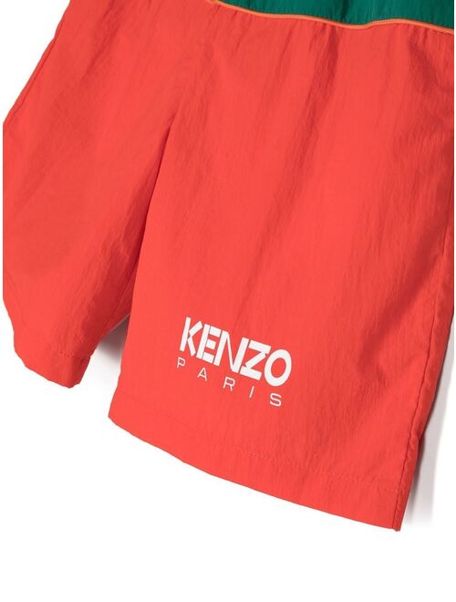 Kenzo Kids logo-print swimming trunks