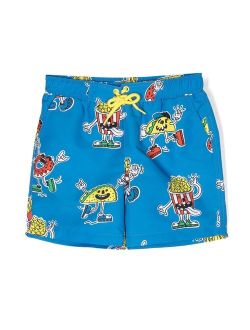 Kids graphic-print swimming shorts