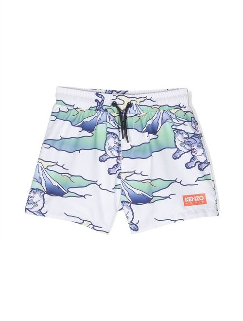 Kenzo Kids animal-print swim shorts