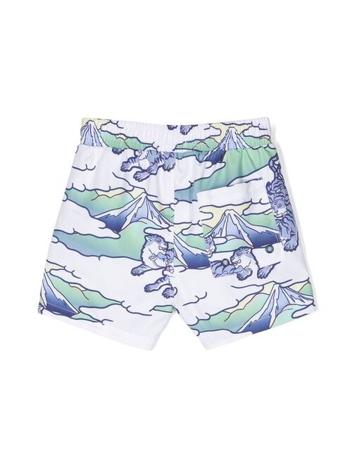 Kenzo Kids animal-print swim shorts