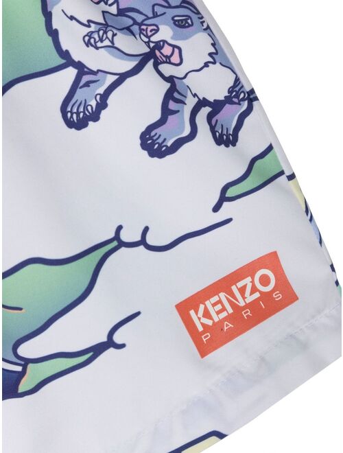 Kenzo Kids animal-print swim shorts